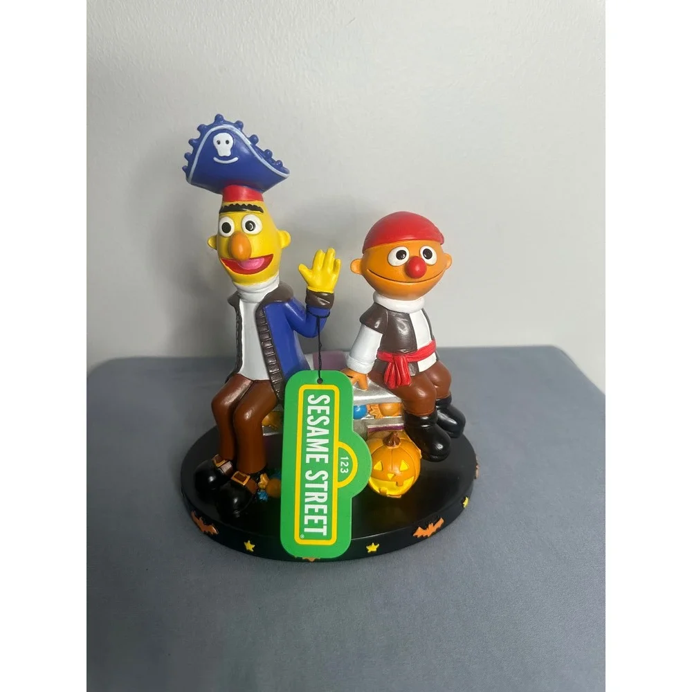 Sesame Street Bert and Ernie Pirate Halloween Figure Treasure Chest Decoration